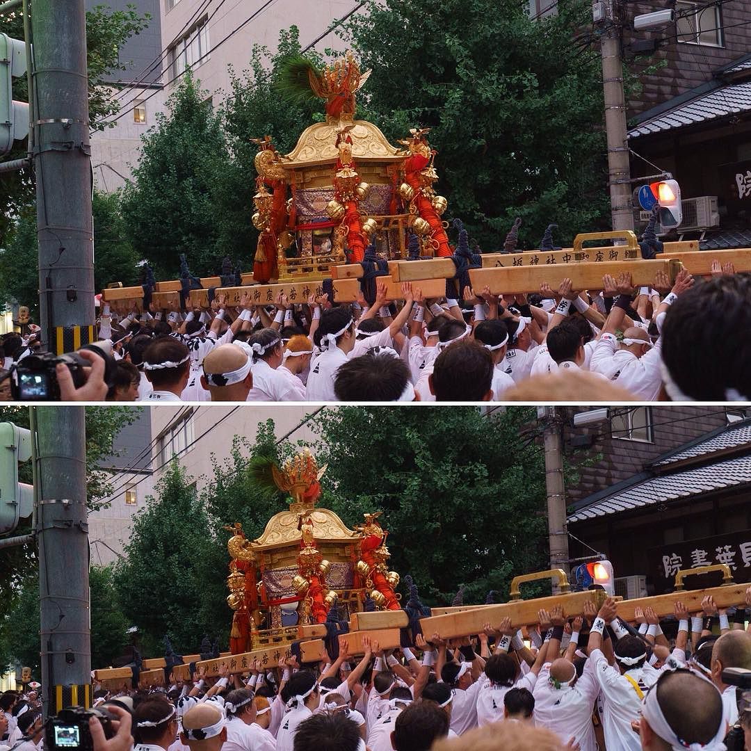 (」・ω・)」うー！(／・ω・)／にゃー！ #kyoto #gionmatsuri #portableshrine #京都 #祇園祭 #神輿渡御 #神輿